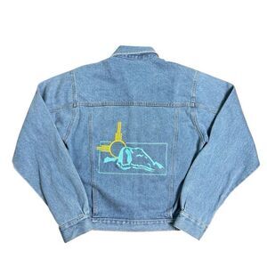 Vintage Total Concepts Embroidered Jean Jacket Size Small Western Desert Canyon